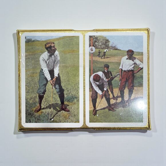 Piatnik 70s Vintage Golf Playing Cards Double Deck Sealed NIB Austria Made - Picture 2 of 6